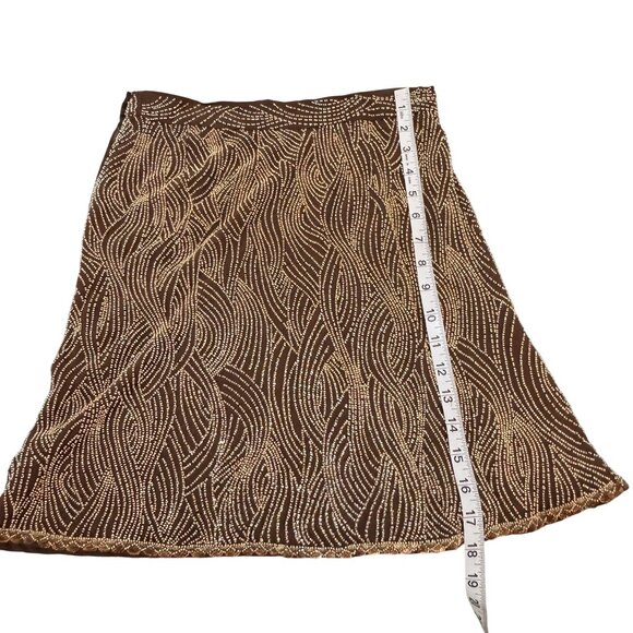 Vintage Emanuel Ungaro Brown Beaded Suit Blazer & Skirt Long Sleeve Lined Size S - Picture 11 of 11
